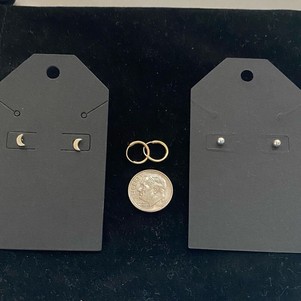 AKL “Your Sweethearts’ First” 3 pair , 2 Silver 1 Gold vermeil